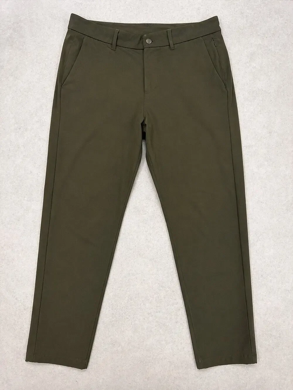 Lululemon Commission Pants Mens 34 Olive Classic Warpstreme Stretch Chino